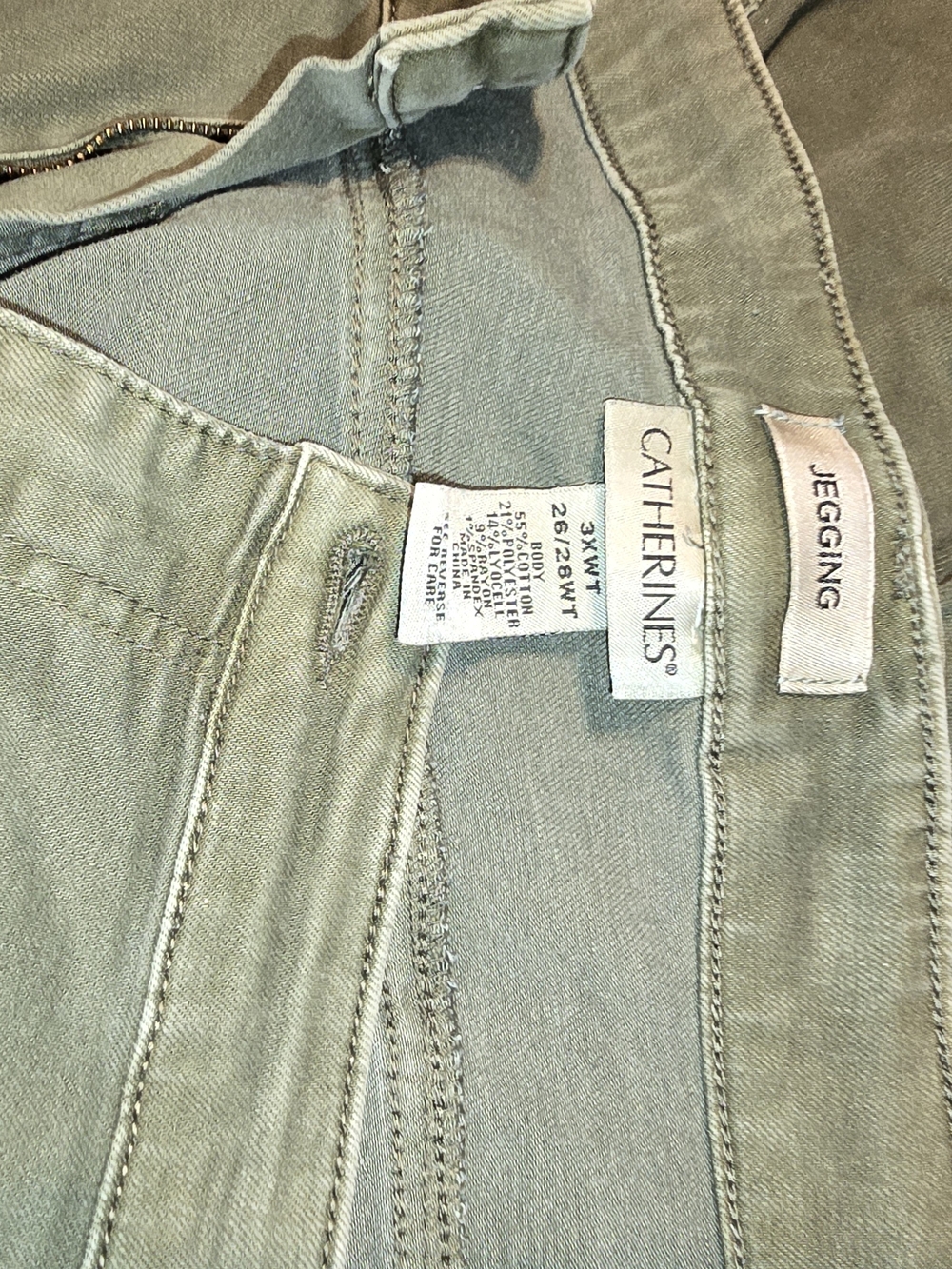 Catherines Olive Green Jeggings - Women's Plus (3X(26/28)WT)